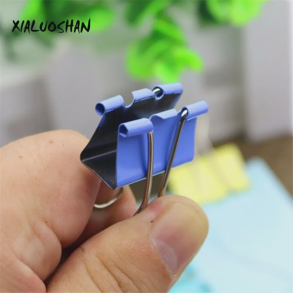 Set van 12 Gekleurde Metalen Binder Clips - 25mm & 32mm - Kantoor & School Organisatie