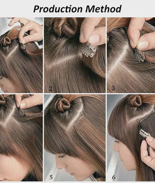 24 Inch Synthetische Haarverlenging met Clips - 7 Delig Set - Lang Steil Haarstuk voor Dames