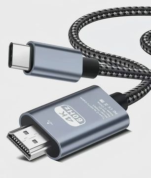 USB-C naar HDMI Kabel 4K 60Hz Ultra HD 2 Meter Gevlochten Nylon