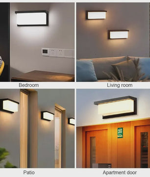 Set van 2 Waterdichte LED Buitenmuurverlichting met Bewegingssensor - IP66 - Tuin, Terras & Balkon