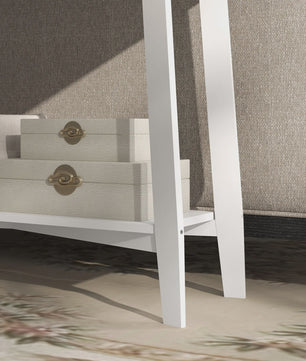 Witte Console Tafel met 2 Lades en Open Plank - 100x30x81cm