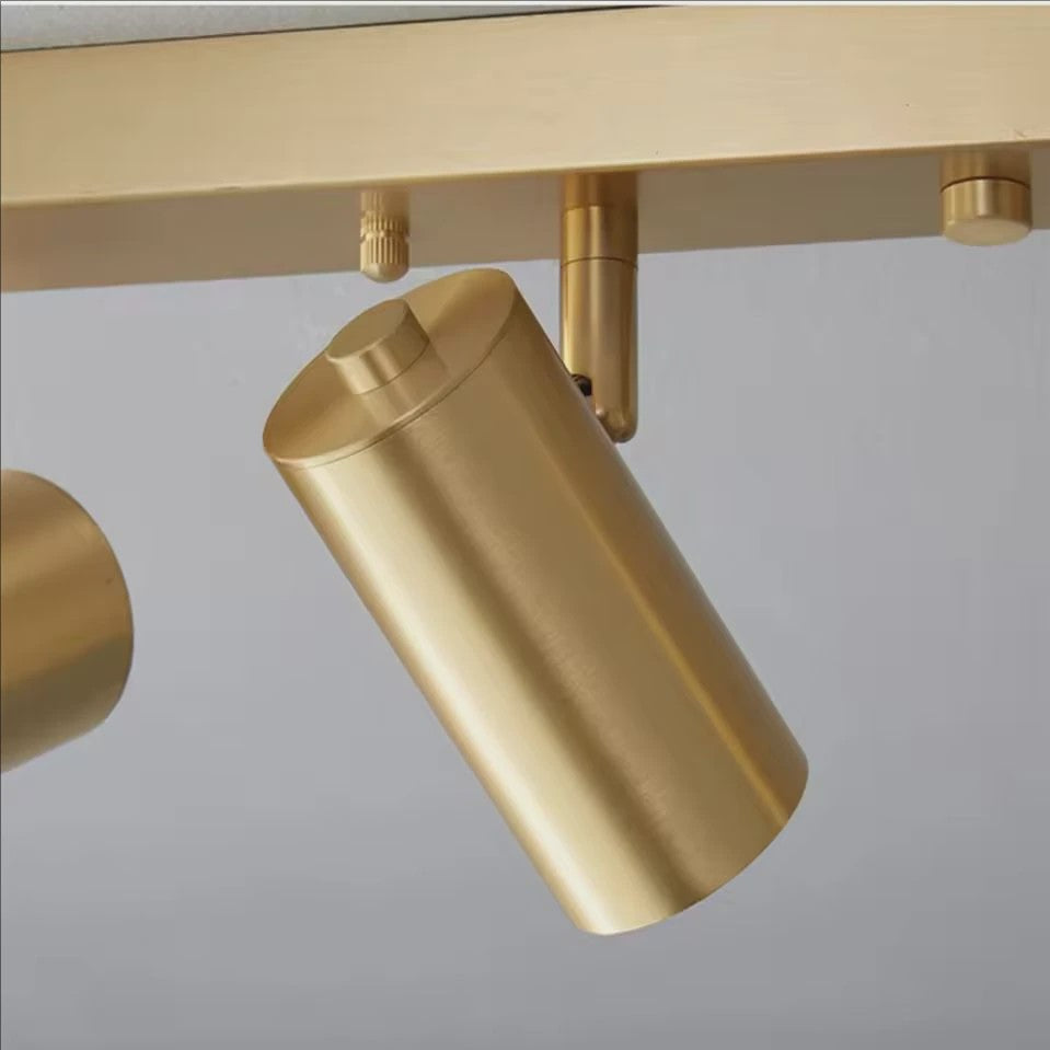 Moderne Gouden Plafondspot met 3 Draaibare Spots - Stijlvolle Woonkamer & Kledingkast Verlichting