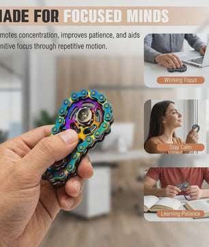 Fietsketting Fidget Spinner - Stille CNC Roestvrij Staal Gear Speelgoed voor Volwassenen