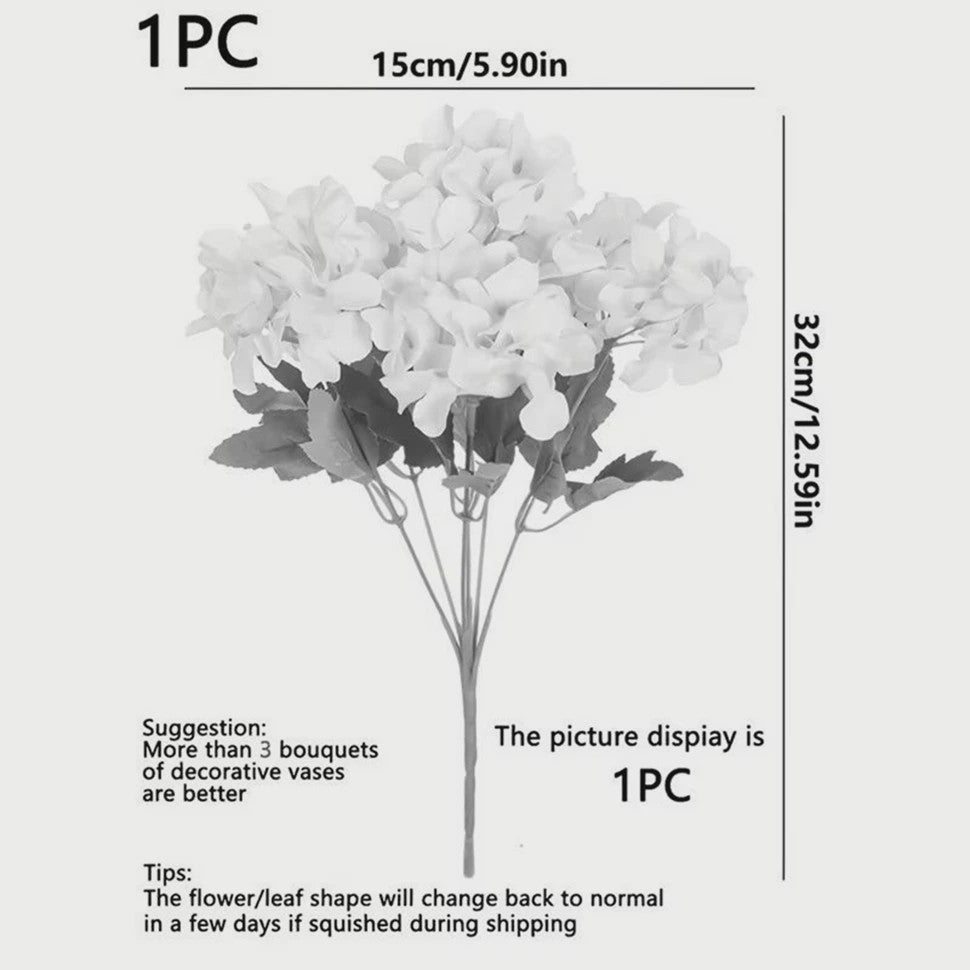 Kunstbloemen Hydrangea - Zijde Boeketten voor Bruiloft, Decoratie & Feest