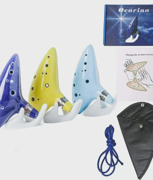 Professionele Keramische Ocarina in Alto C - 12 Tonen, Draagbaar Muziekinstrument met Accessoires
