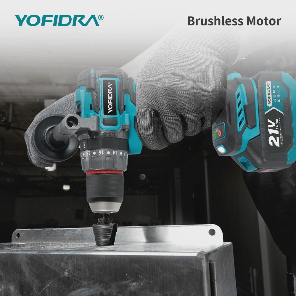 YOFIDRA Accu Klopboormachine 700Nm Brushless - Krachtige Schroefmachine & Boor