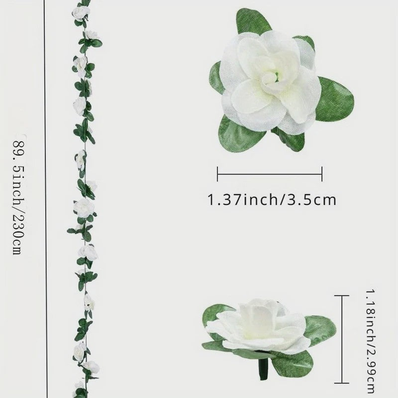 250cm Kunst Rozen Slir met Bladeren - Decoratieve Slir voor Bruiloft, Huis & Tuin