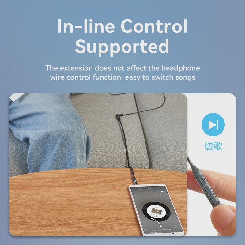 Vention 3.5mm Audio Verlengsnoer - Stereo AUX Kabel voor Koptelefoon, Speaker & Microfoon