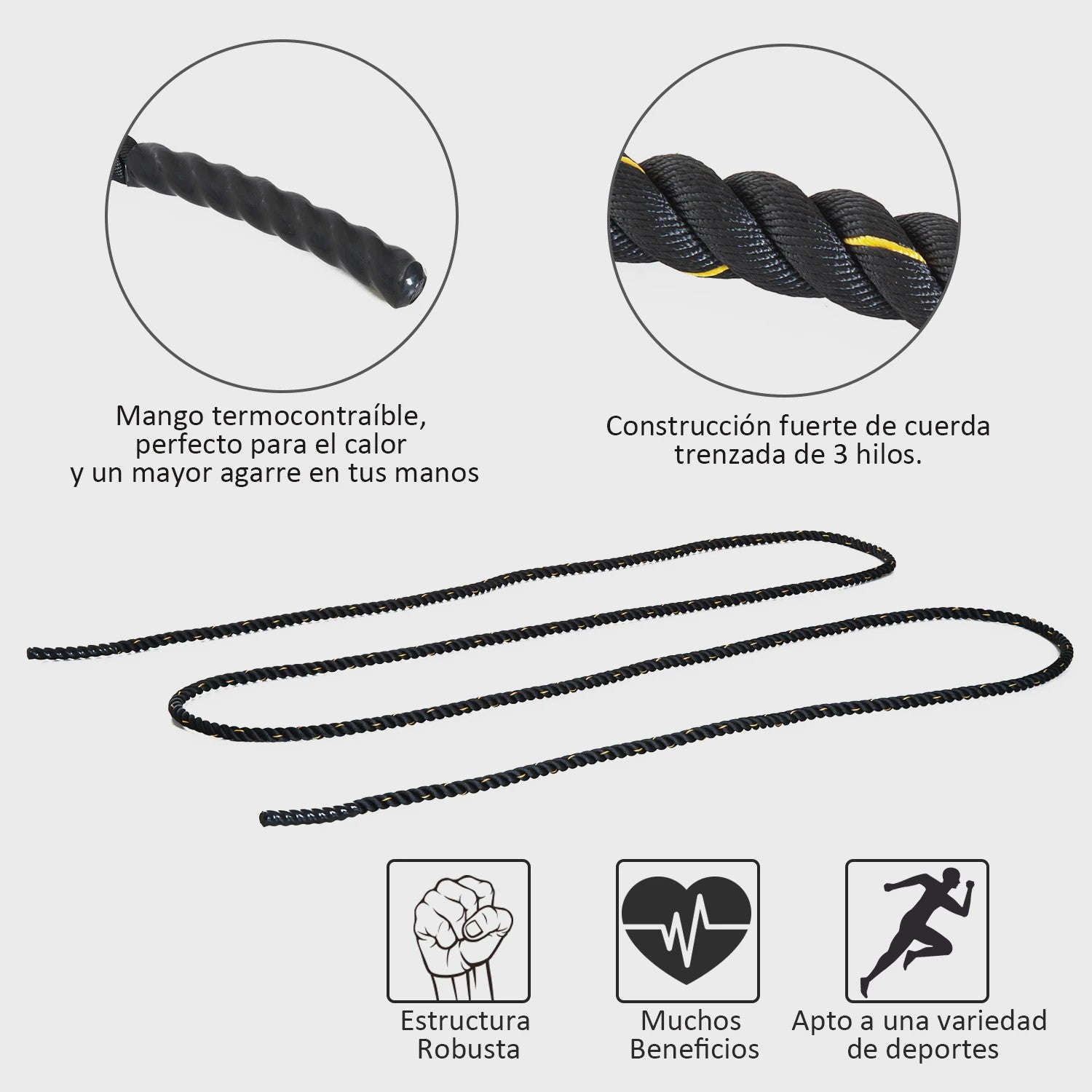 HOMCOM Battle Rope Battle Rope exercise Fitness training Crossfit 38mm length 9m Ultra resistant polyester