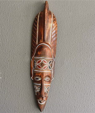 Handgesneden Afrikaans Houten Masker - Decoratieve Muurdecoratie met Tribale Kunst (50cm)