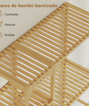 Bamboe Wasmachine & Toilet Rek - Verstelbare Planken - Natuurlijk Hout