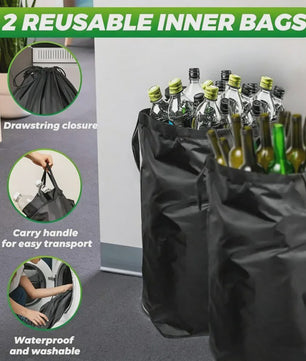 160L Grote Opbergmand - Opvouwbaar, Ideaal voor Flessen, Recycling, Wasgoed & Feestjes