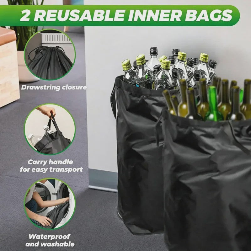 160L Grote Opbergmand - Opvouwbaar, Ideaal voor Flessen, Recycling, Wasgoed & Feestjes