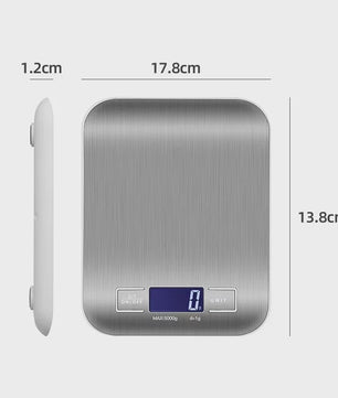 Digitale Keukenweegschaal 5kg/1g - Roestvrij Staal met LCD Display