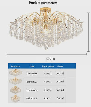 Luxe Kristallen Plafondlamp met LED - Sfeervolle Hanglamp voor Woonkamer