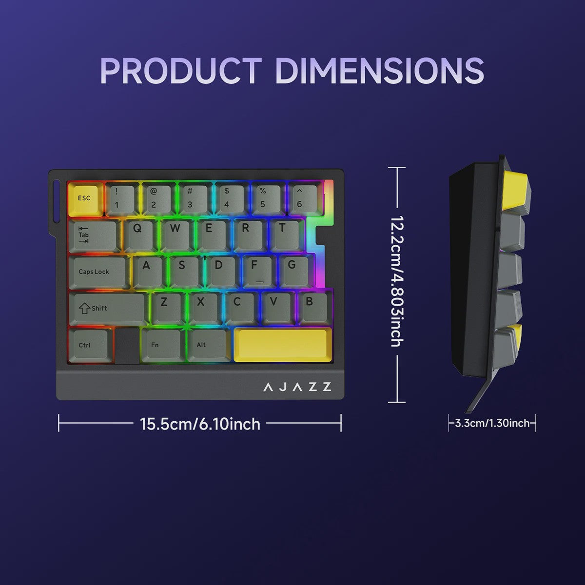 AJAZZ AK029 Mechanisch Gaming Toetsenbord - Compact, Hot-Swappable, One-Handed Esports