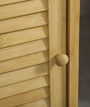 Bamboe Badkamermeubel met Kastje en Open Planken - 33x36.5x67 cm