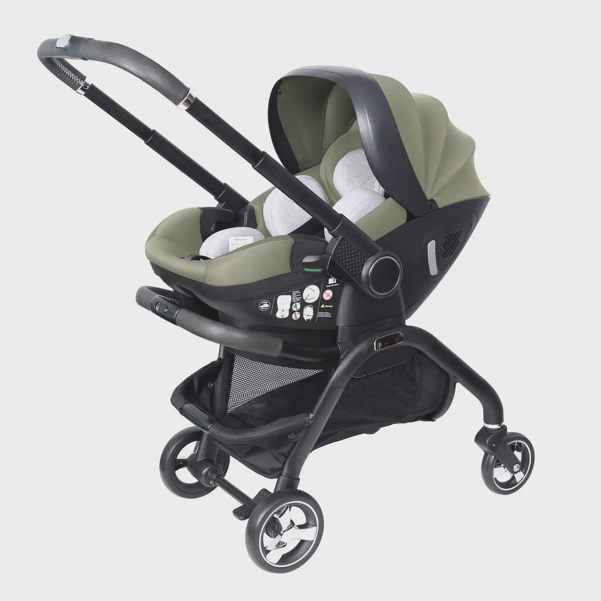 4-in-1 Baby Kinderwagen & Autostoel: Lichtgewicht, Multifunctioneel en Wendbaar