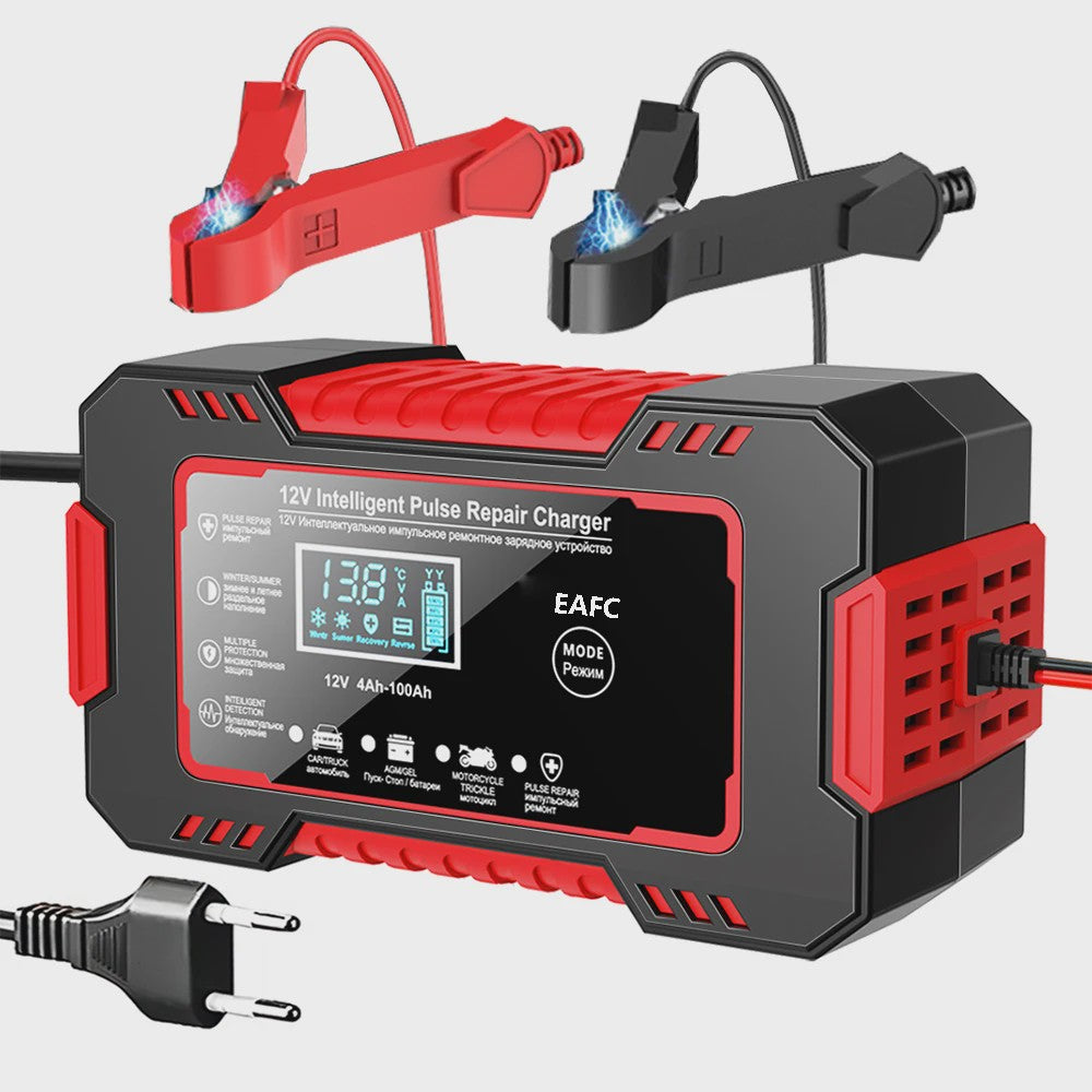 Intelligente 12V 6A Puls Batterijlader met LED Display voor Auto, Moto, Truck