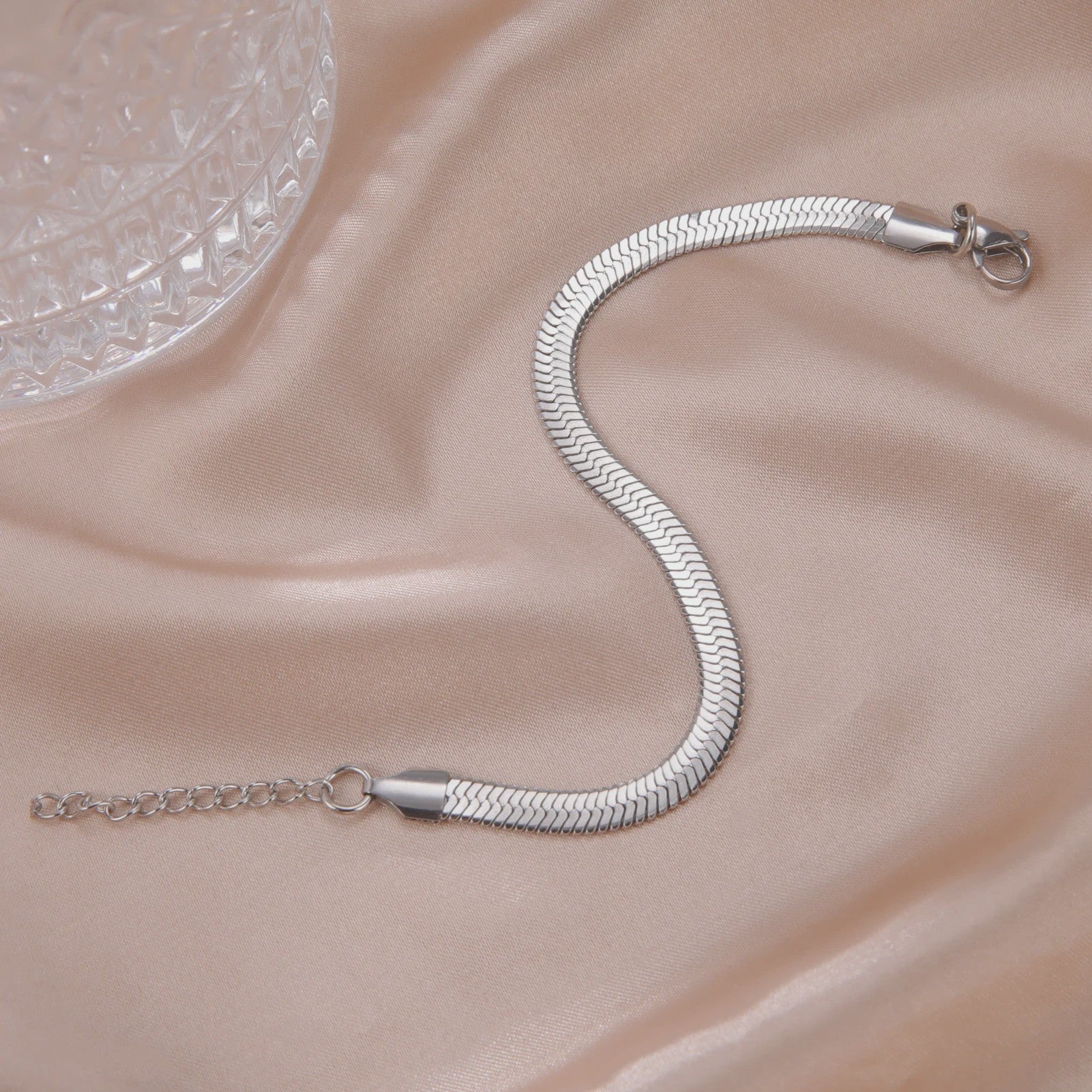 Minimalistische Slangenketting Anklet - Roestvrij Staal Goudkleurig