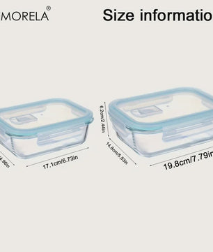 Glazen Lunchbox met 2/3 Compartimenten en Lekvrij Deksel - Herbruikbaar