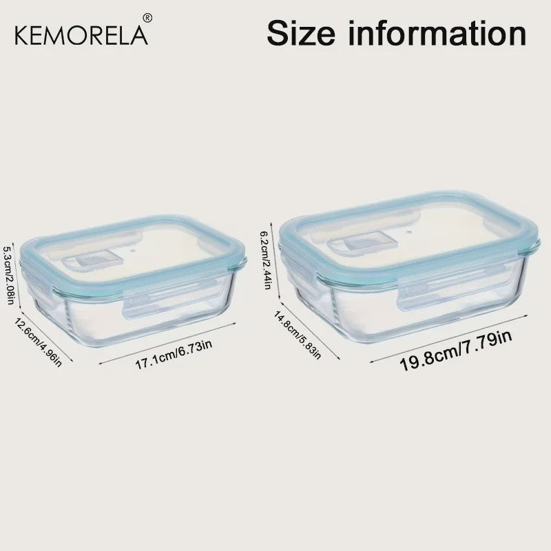 Glazen Lunchbox met 2/3 Compartimenten en Lekvrij Deksel - Herbruikbaar