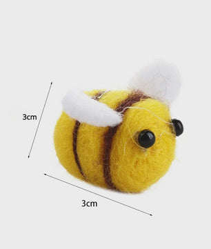 Set van 10 Kawaii Vilten Bijen - Decoratie & DIY Accessoires