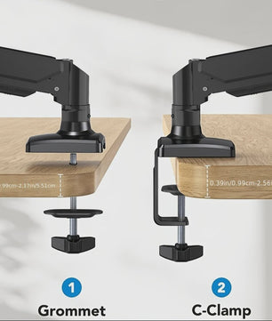 Verstelbare Monitorarm Bureauhouder voor 17-32 inch Schermen | 10KG | Klem & Doorvoertule