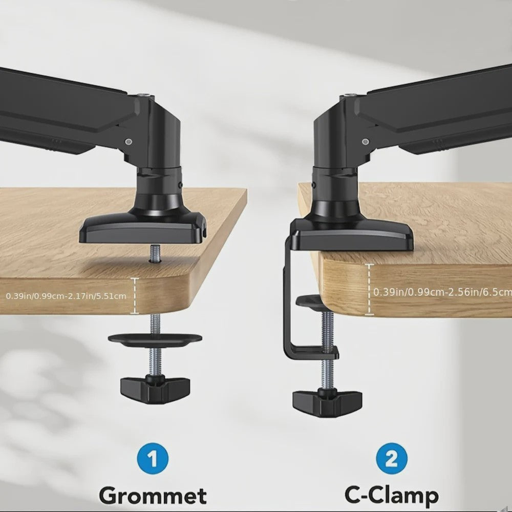 Verstelbare Monitorarm Bureauhouder voor 17-32 inch Schermen | 10KG | Klem & Doorvoertule