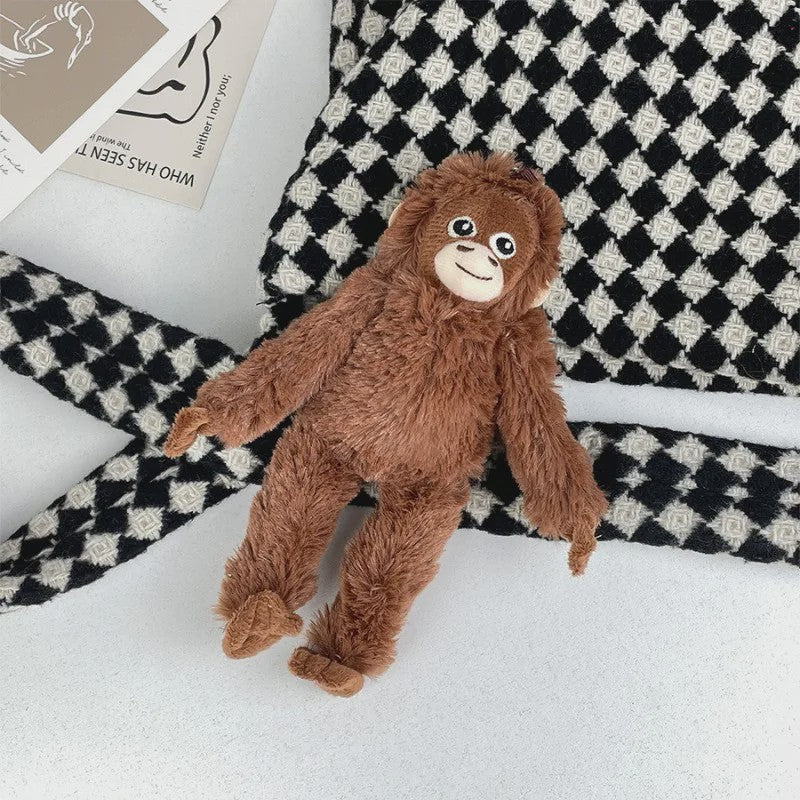 Schattige Aap Pluche Hanger - Gorilla Knuffel voor Rugzak & Sleutelhanger