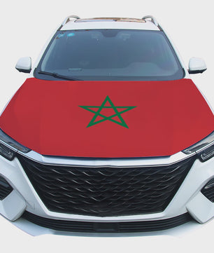 Marokkaanse Vlag Motorkap Cover - Unieke Autodecoratie