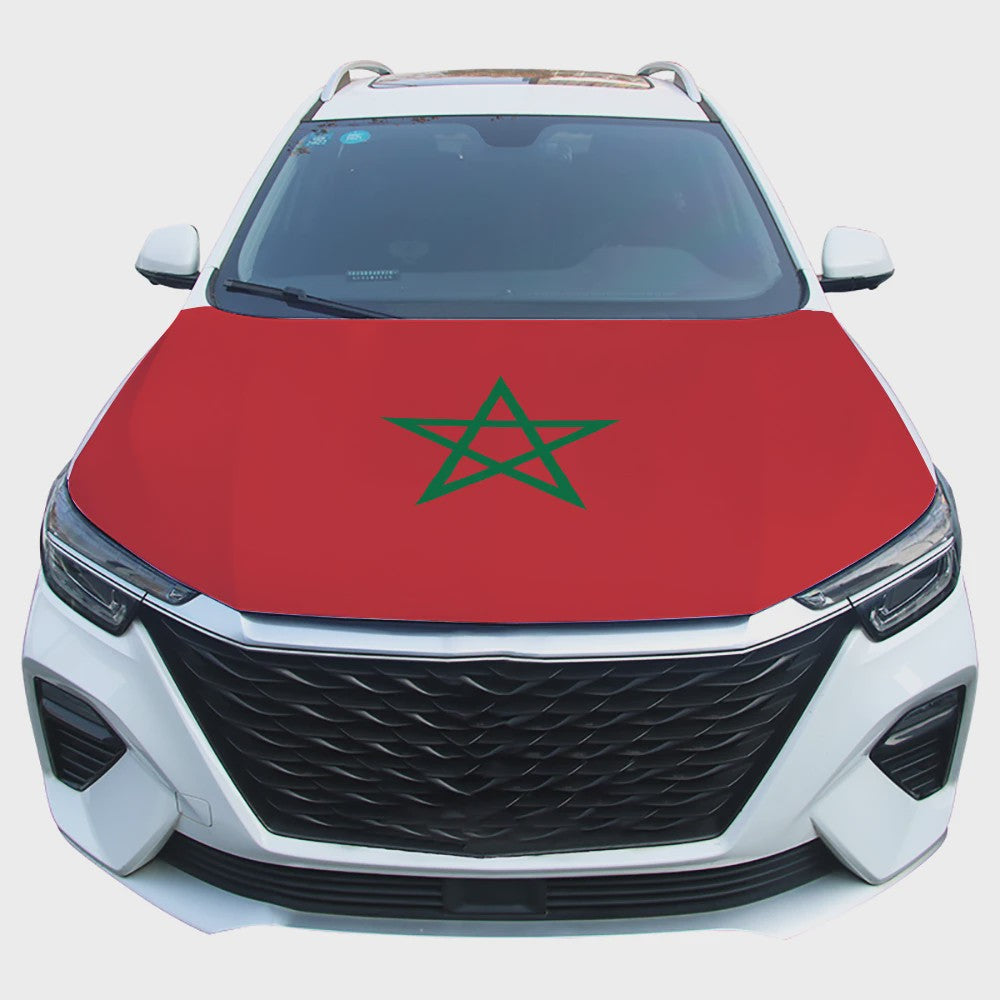 Marokkaanse Vlag Motorkap Cover - Unieke Autodecoratie