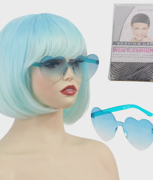 Stijlvolle Gradient Bob Pruik met Pony - Synthetisch Haar voor Cosplay & Feest