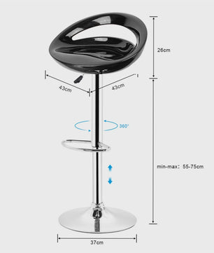 Set van 2 Barkrukken met Rugleuning - In Hoogte Verstelbaar - Modern Design