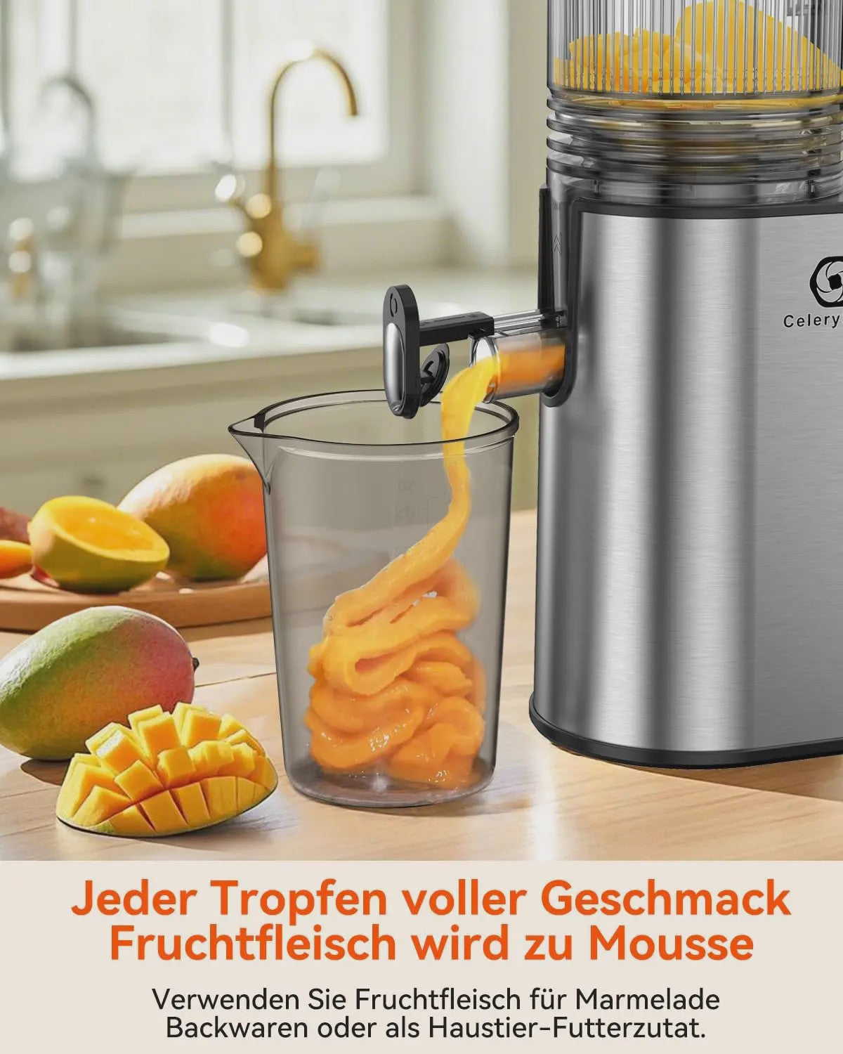 Automatische Slow Juicer Cold Press - 1.8L, 250W, BPA-Vrij, met 130mm invoer voor hele groenten en fruit