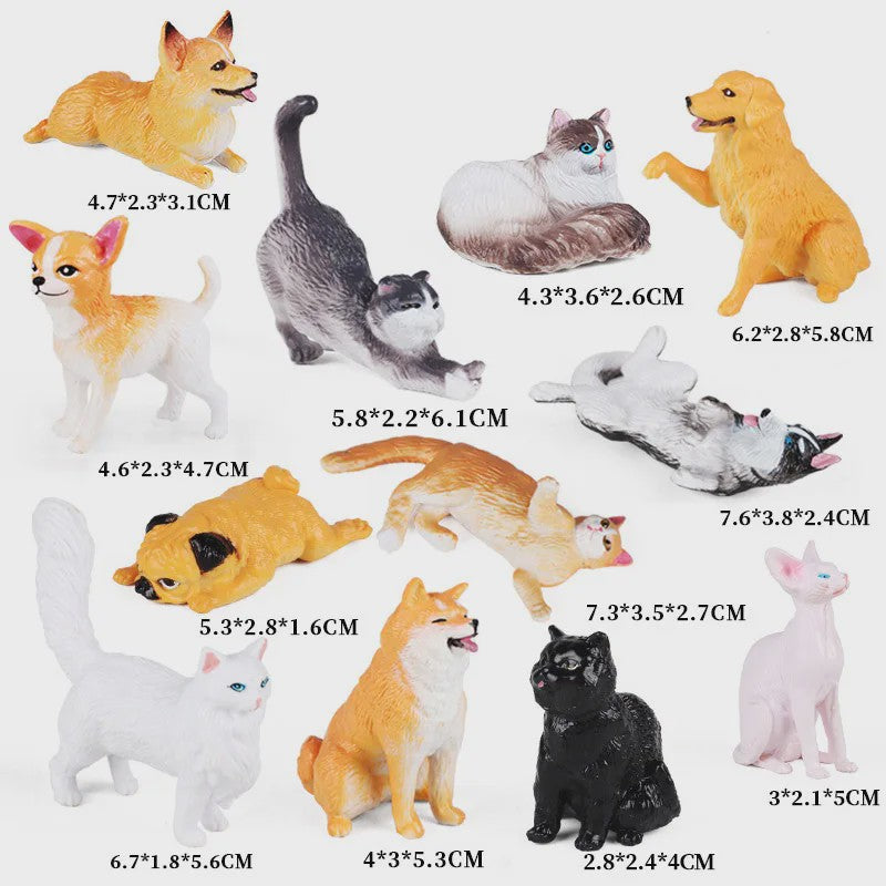 Set van 12 Boerderijdieren Speelgoed Figuren - Paard, Koe, Hond, Kip, Eend, Schaap