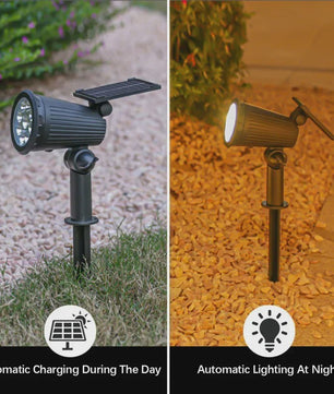 Solar LED Spot Verlichting - Waterdichte Buitenlamp voor Tuin, Pad & Landschap