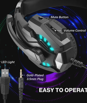 G9000 Pro Gaming Headset: Noise Cancelling Mic, LED Licht & Stereo Geluid voor PS4, PC, Xbox, Switch, PS5
