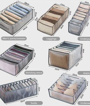 Opvouwbare Lade Organizer Set voor Ondergoed, Sokken en BH's - Mesh Opbergdozen