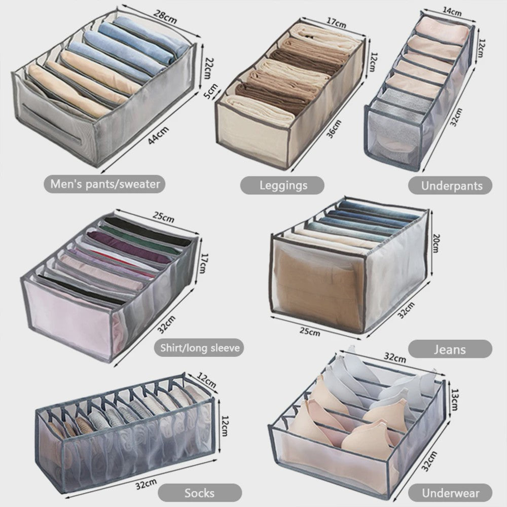 Opvouwbare Lade Organizer Set voor Ondergoed, Sokken en BH's - Mesh Opbergdozen