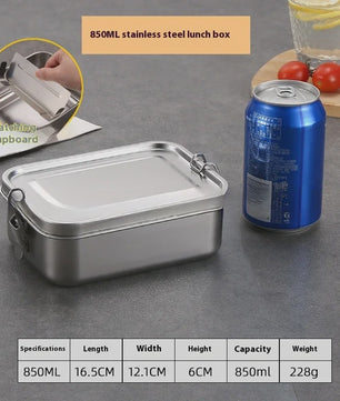 RVS Bento Lunchbox met Afsluitbare Clips - Voedselcontainer voor Werk en School