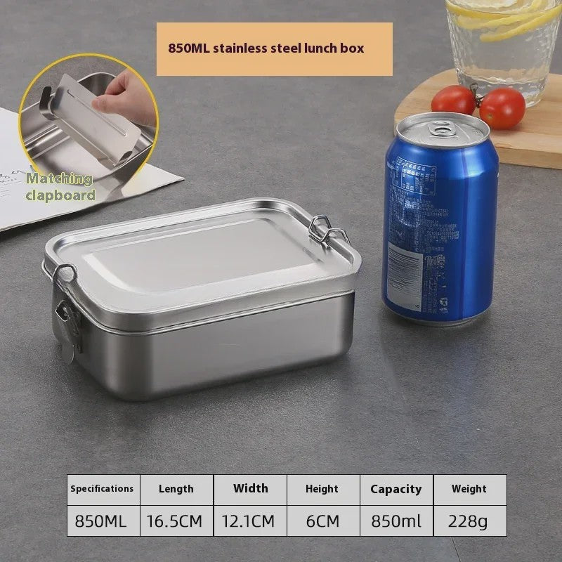RVS Bento Lunchbox met Afsluitbare Clips - Voedselcontainer voor Werk en School