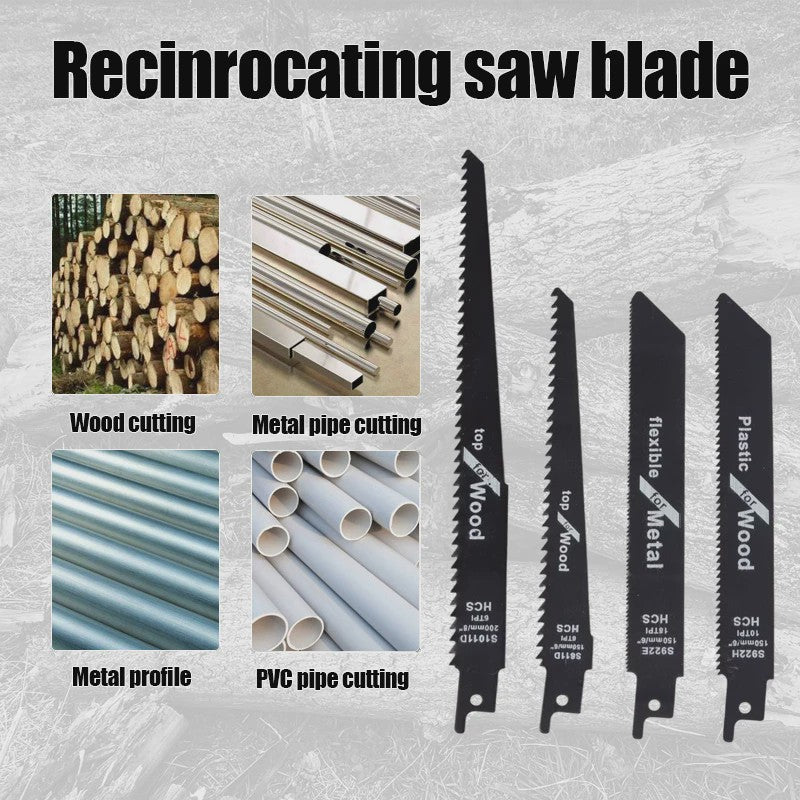 Reciprozaagbladen Set (5/10 Stuks) HCS - Voor Hout, Metaal & PVC - 15/20cm