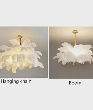 Luxe Struisvogelveer Hanglamp LED - Sfeervolle Verlichting voor Woonkamer & Slaapkamer