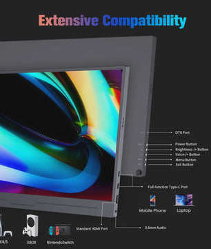 Unew 15.6" 4K Ultra HD Draagbare Gaming Monitor - IPS, HDR, 178° Kijkhoek