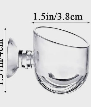 Aquarium Plantenbakje met Zuignap - Glas/Acryl Voederbakje & Plantenhouder