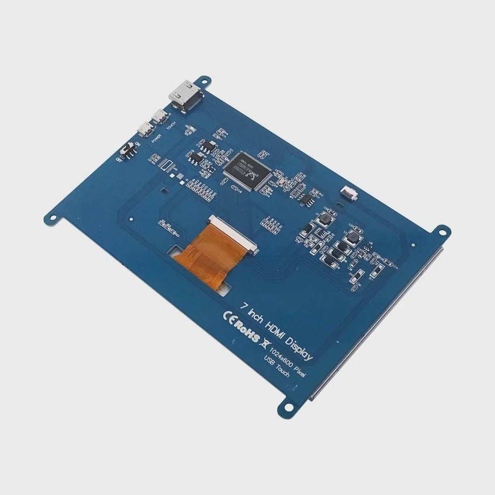 7 Inch IPS Touchscreen Monitor voor Raspberry Pi (4/3/2/B/B+/A+) - 1024x600, HDMI, Driver-Free