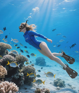 Complete snorkelset voor volwassenen: masker, snorkel, flippers en tas