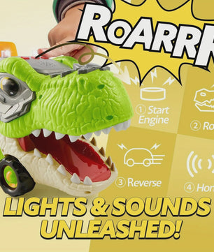 Dinosaurussen Vrachtwagen met 6 Mini Auto's - Licht & Geluid - Speelgoed voor Kinderen