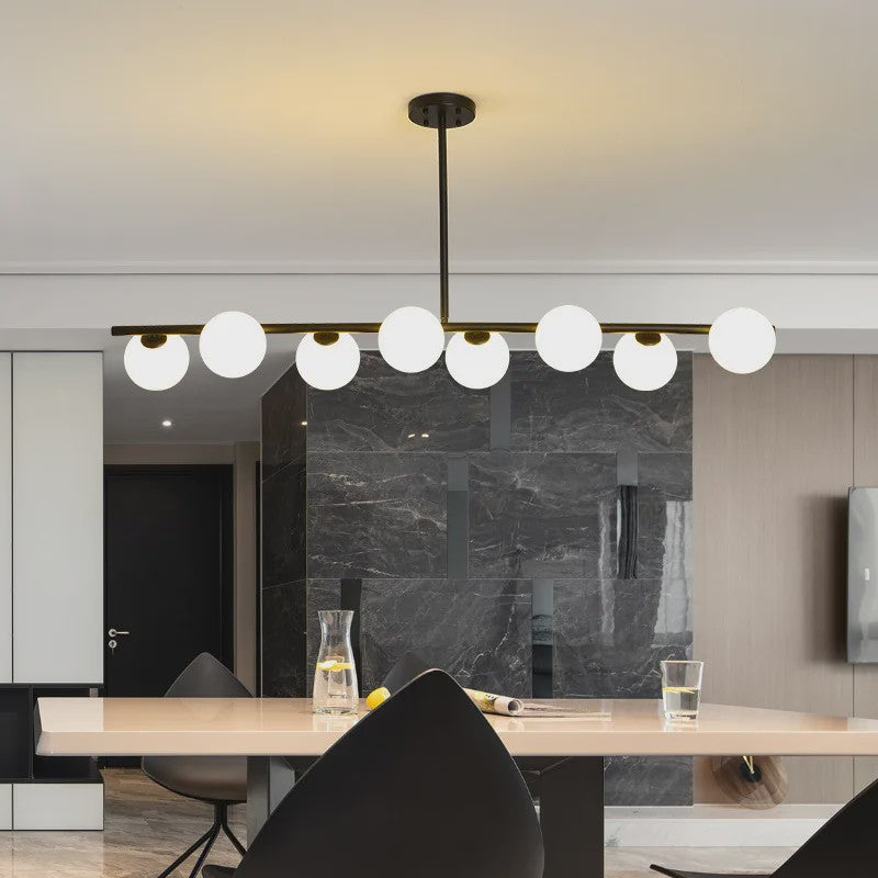 Moderne Magische Bonen Glas Kroonluchter - 6/7 Lampen - Goud/Zwart